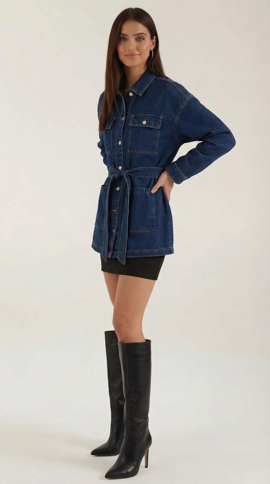 Alicia-Chaqueta Vaquera Con Cinturón