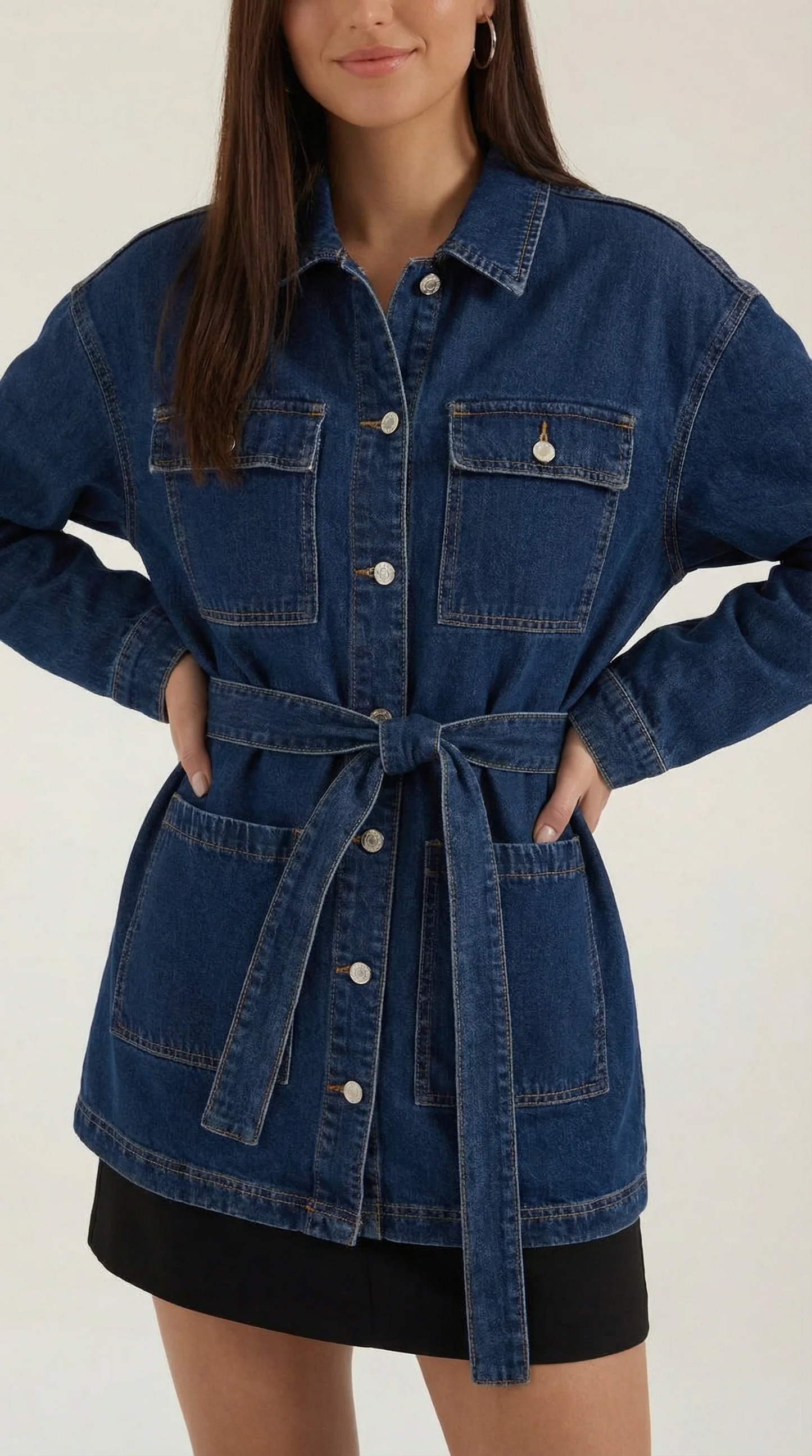Alicia-Chaqueta Vaquera Con Cinturón